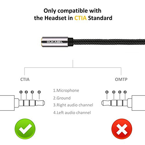 Headphone Mic Splitter for PC, 3.5mm TRRS Female to Dual Male Adapter-30CM - size: 12 inches