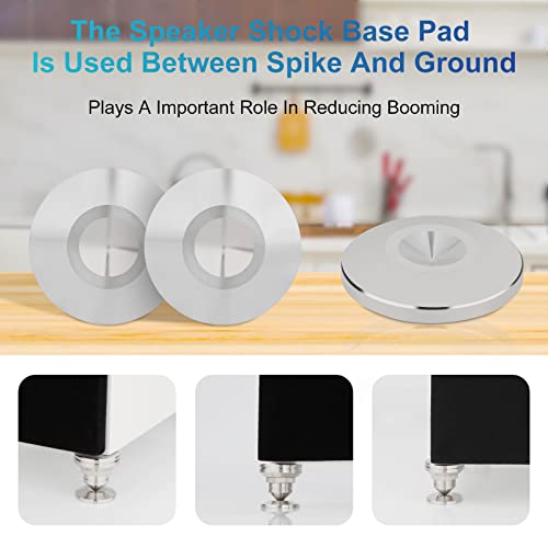 Preffair 4Pcs Stainless Steel Audio Speaker Spike Pads Mats Speaker Isolation Stand Feet Cone Shock Floor Protector Base for HiFi Turntable Subwoofer Loudspeaker Amplifier CD DVD Player - color: Stainless Steel
