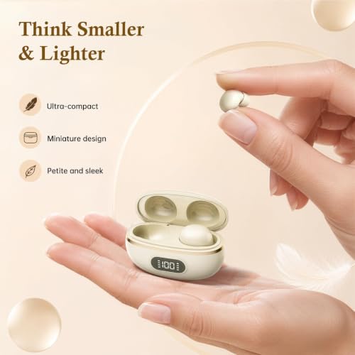Xmenha Extra Small Invisible Mini Earbuds Wireless Bluetooth Small Invisible Ear Buds for Sleeping Smallest Headphones Tiny Micro Hidden Discreet Earbuds for Work - color: Black