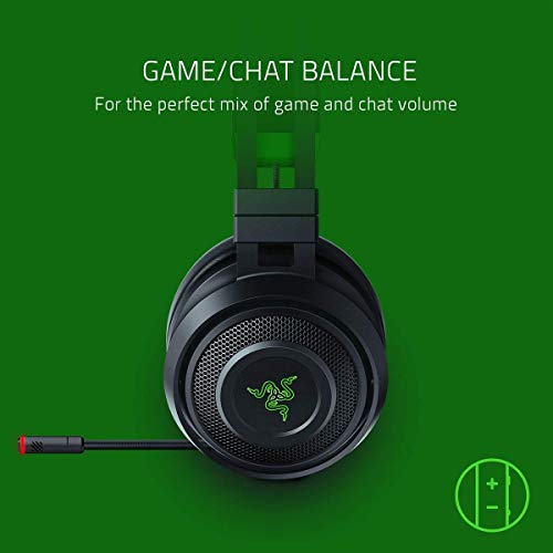 Razer Nari Ultimate Wireless 7.1 Surround Sound Gaming Headset: HyperSense Haptic Feedback - Auto-Adjust Headband - Retractable Mic – for Xbox Series X & S, Xbox One - Black/Green