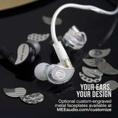 MEE audio M6 PRO 2nd Generation Universal-Fit Noise-Isolating Musicians’ in-Ear Monitors with Detachable Cables (Clear) - color: Clear, style: In-Ear Monitors