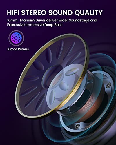 EKSA Wireless Gaming Earbuds, Bluetooth Headphones for Mobile Gaming, Switch, Music - 38ms Ultra Low Latency - 36 Hours Playtime - Game/Music Mode - Built in Mic - Noise Isolation