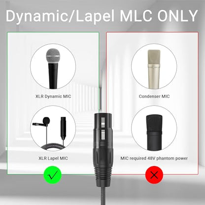 Cubilux XLR Female to Lightning Microphone Cable for Recording, Karaoke, XLR Dynamic Microphone to Lightning Braided Cable for iPhone 14/13/12 pro max, iPad 9/8/7, iPod, 2m/6.5FT