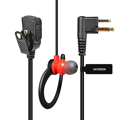 UAYESOK 2 Pin Headset for Motorola Walkie Talkie | CP200 CP200D CLS1110 DTR550 RDU2020 RDU4100 RDU4160D, for HYT hytera TC-610, Ear hook Surveillance Kit