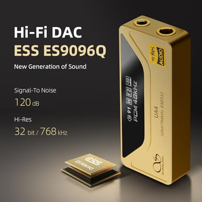 SHANLING UA4 Headphone Amplifier,Portable USB DAC AMP,Support MQA 16X,768kHz DSD512,High Driving Power for Android/iOS/Mac/Windows,dongle Volume Control,3.5/4.4mm up to 237mW@32Ω Output (Blue) - color: Blue