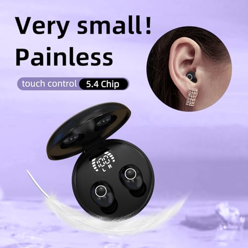 Mini Invisible Earbuds for Work and Sleep - Best Small Earbuds for Small Ear Canals - color: Black