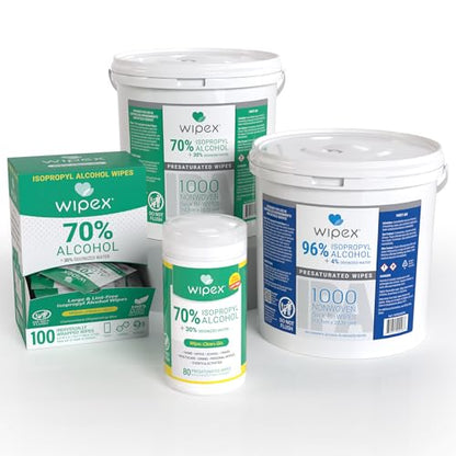 Wipex 70% Isopropyl Alcohol Wipes for Electronics - 80ct Large Lint Free IPA Wipes in Sealed Canister to clean Surfaces, Electronics, Computer Screens, Glasses, 80 Count (Pack of 3) - size: 80 Count (Pack of 3)