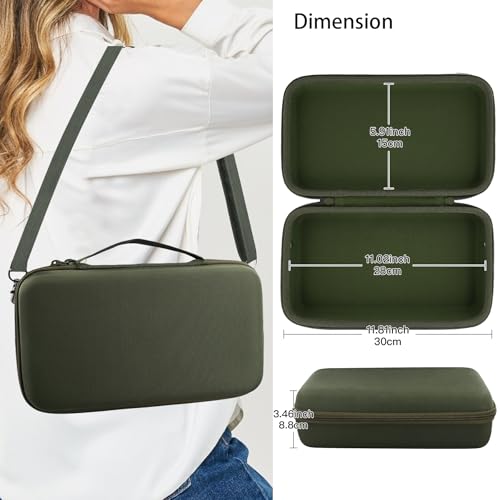 co2CREA Hard Case for Sony ULT Field 3 Wireless Bluetooth Speaker, Green | Portable Travel Bag Replacement with Detachable Shoulder Strap and Handle, Shockproof EVA Shell and Soft Lining - color: Army Green Case, style: Case for Sony ULT Field 3