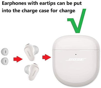 Memory Foam Tips Compatible with Bose QuietComfort Earbuds II, No Silicone Eartips Pain, Anti-Slip Replacement Ear Tips, Fit in Charging Case, Reducing Noise Tips, 3 Pairs (S/M/L, Soapstone) 214qc2w3