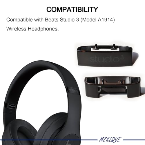 Studio 3 Headband & Hinge - Replacement Parts Accessories Repair Kit for Beats Studio 3 Headphone (Matte Black) - color: Matte Black