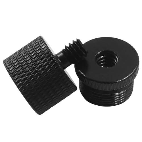 Black Microphone Stand Adapter, 5/8 to 1/4 and 1/4 to 5/8 Screw Adapter for Microphone Stand Mount, Camera Mount Tripod