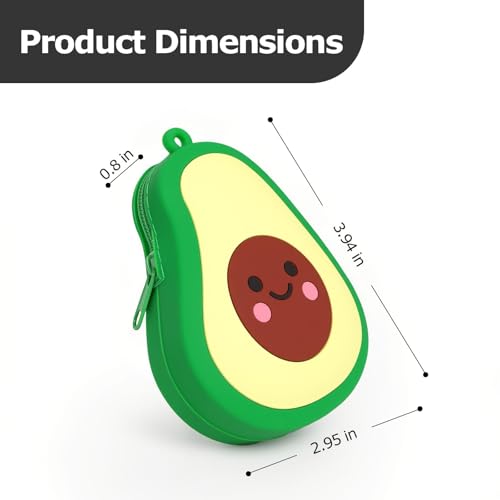 【Woyinger】 Fruit Shaped Silicone Earbud Case for AirPods, Tech Organizer Pouch with Keychain & Wrist Strap, Mini Cable Coin Wired/Wireless Earphone Holder, Avocado - color: A2-Avocado