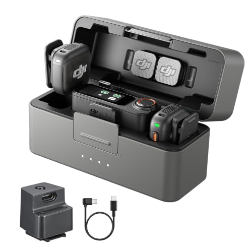 DJI Mic 3 (2TX+1RX+Charging Case), All in one Mic with Hot Shoe for Sony