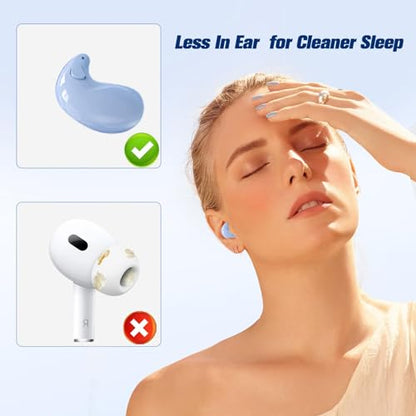 Xmenha Sleep Hidden Wireless Bluetooth Invisible Earbuds for Sleeping Tiny Earbuds for Side Sleepers - color: Blue