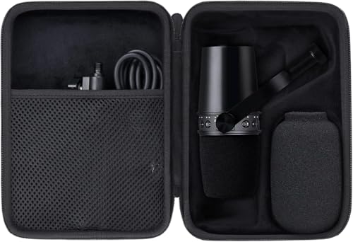 Aenllosi Hard Case for Shure SM7B/MV7/SM7dB Vocal Dynamic Microphone, Black | EVA case construction, Water-resistant design, Impact-resistant design, Case only - size: Shure SM7B/MV7