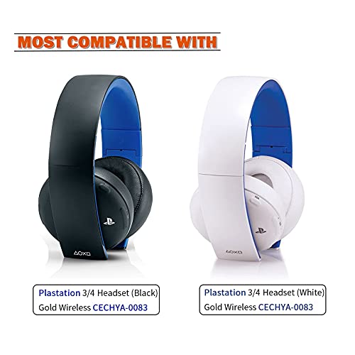 MOLGRIA Replacement Ear Pads, Earpads Cushion Cover for Sony PS3 PS4 Gold Wireless Playstation 3 Playstation 4 Headset CECHYA-0083 Stereo 7.1 Virtual Surround Headset(Blue) - color: Blue