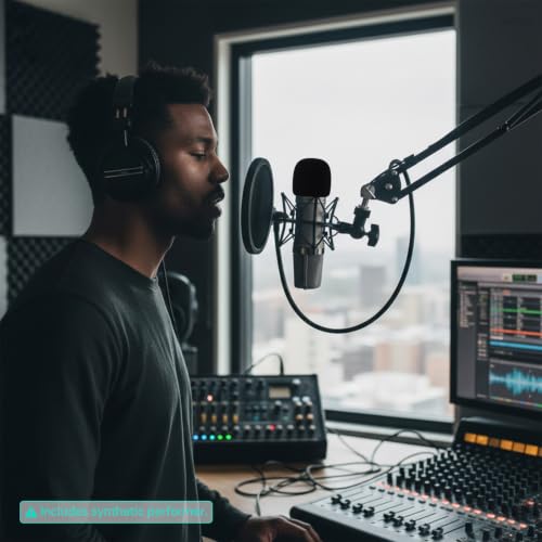 3 in 1 Microphone Windscreen Pop Filter Set Compatible with Blue Yeti,Yet-i Pro,Yet-i Nano Mic Windscreen Foam Cover Furry Dead Cat Dual Layered Noise Reduction Windshield