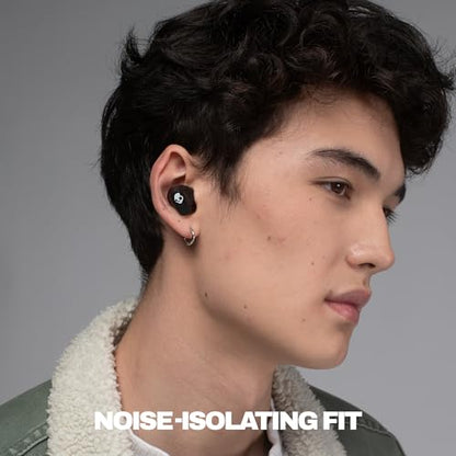 Skullcandy Smokin’ Buds 360 Wireless Noise Isolating Earbuds - True Black | In-Ear Fit, Bluetooth, 20 Hours Battery, IPX4 Sweat and Water Resistant, Microphone for iPhone Android, Commuting, Studying - color: True Black