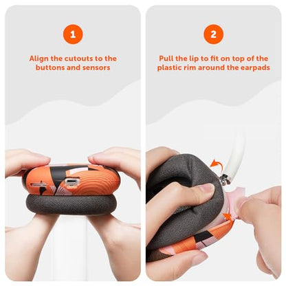 WC ShellZ Max - Protective Shell Covers for AirPods Max 1 & 2 | Made by Wicked Cushions | Made with Premium Silicone | Orange Prism - color: Orange Prism