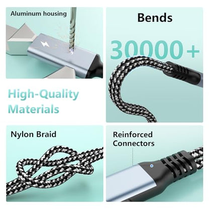 2-in-2 Lightning & USB C to 3.5mm Aux Audio Jack Headphone+Type-C Charge Cable Splitter,Earphone Converter Adapter for Music+Charge Power+HiFi for iPhone14 13 12,iPad,Samsung【Apple MFi Certified】-Gray