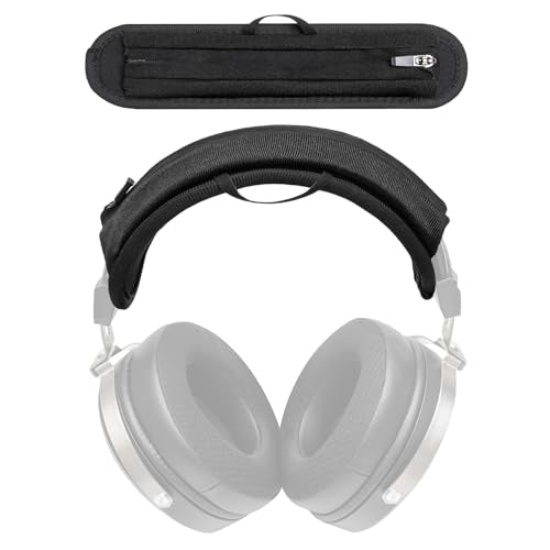 Headband Cushion Cover Compatible with Fiio FT1, FT1 Pro, JT7 Over Ear Headphones, 6mm Thick Cushion, No Wobble Zipper Slider, Hanging Loop