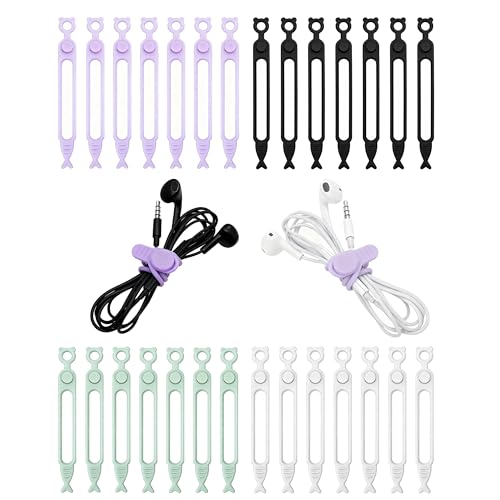 Silicone Cable Ties, Cable Cord Organizer Straps for Charging Wire