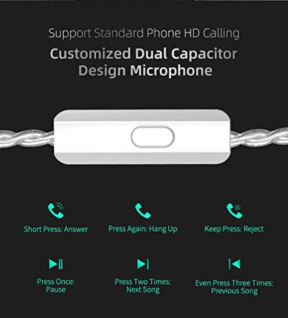KZ ZST X Hybrid in-Ear Earphones with Mic, Black | HiFi Musician Monitor Earbuds, Detachable 2-Pin Cable, 10mm DD+BA, Noise-Isolating, In-Ear Headphones, Gaming IEM - color: Black, size: With Mic