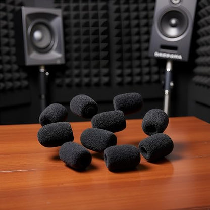 10Pcs Black Microphone Headset Grill Windscreen Sponge Foam Mic Cover Price Black Wholesale Microphone Windscreens Microphones and Accessories