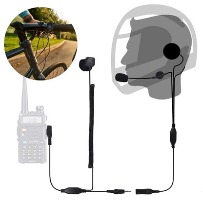 uv5r Helmet kit Radio Headset k1 2 pin Finger Ptt Push to Talk Full face Motorcycle handsfree earpiece for Baofeng Retevis Kenwood Walkie Talkie
