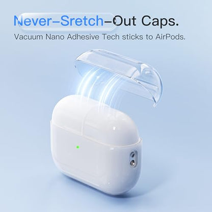 Case for AirPods Pro 3 Never-Sretch-Out DamonLight Shock-Proof Protective Semi Hard Silicone Case Compatible with Apple Airpods Pro 3rd Generation (White) - color: White2025