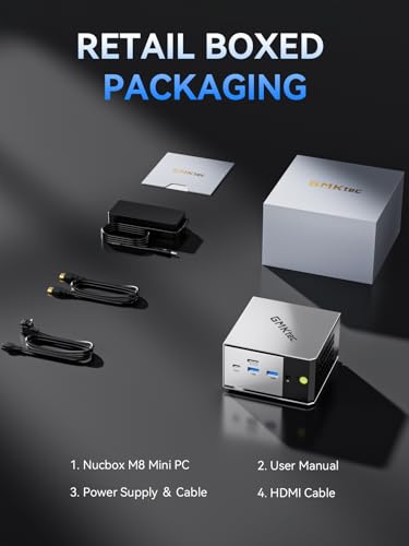 GMKtec Mini PC M8 Desktop Computer AMD Ryzen PRO 6650H (6C/12T 4.50Ghz) Dual NIC LAN 2.5GbE, 16GB LPDDR5 RAM + 512GB Hard Drive PCle SSD, Oculink, USB4, HDMI, USB-C - size: R5 PRO 6650H 16GB LPDDR5+512GB