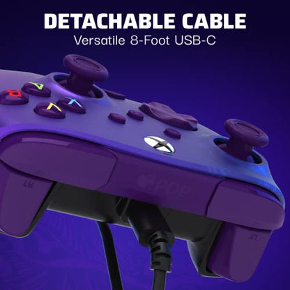 PDP Rematch Enhanced Wired Gaming Controller for Xbox Series X|S & Xbox One - color: Purple Fade, style: Controller