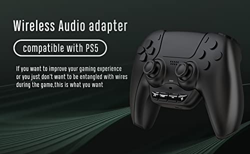 Uberwith Bluetooth Adapter for PS 5 Accessories BT 5.0 Wireless Audio Transmitter for PS 5 Controller with Low Latency for AirPods All Bluetooth Headphone Speakers Earbuds