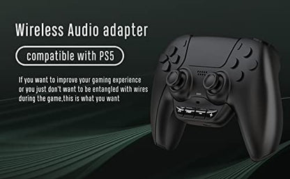 Uberwith Bluetooth Adapter for PS 5 Accessories BT 5.0 Wireless Audio Transmitter for PS 5 Controller with Low Latency for AirPods All Bluetooth Headphone Speakers Earbuds