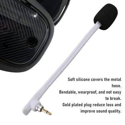 Yunseity 2pcs Replacement Microphones for Astro TR Headset Detachable Boom Mic with Noise Cancelling Clear Sound Gold Plated 3.5mm Plug (White) - color: White