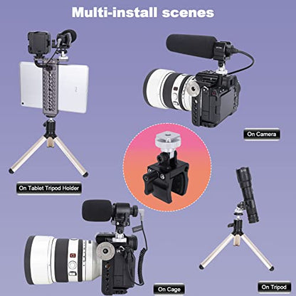 NICEYRIG Shock-proof Shotgun Microphone Holder with 18.5-35 mm Adjustable Clamp, Microphone LED Flashlight Aluminum Holder for Camera, Cage Rig, Tripod - 549
