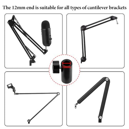 GEEKRIA Microphone Thread Adapter for Boom Arm & Mic Stand, 3/8" Female to 1/4" Female Mount Adapter, Metal Microphone Stand Connector for Recording, Streaming, Podcasting, (Black / 2 Pack)