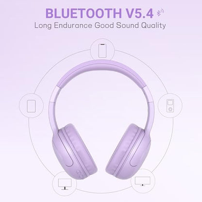 LORELEI B-E5 Kids Bluetooth Headphones, Wireless Headphones for Kids, Foldable 40H Playtime, Built-in mic, On Ear Headsets for Child/Teens/School/Tablet(Space Purple) - color: Purple
