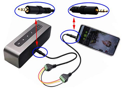 3.5mm Screw Terminal Block Cable 3.5mm (1/8inch) Stereo TRRS Audio Male to 4 Pin/Way Female Bolt Screw Headphone Balum Converter Adapter Cable（30CM/2Packs) (4Pole/M) - color: 4Pole/M