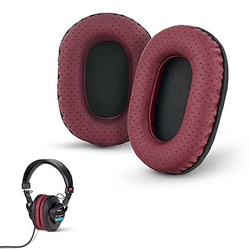 Brainwavz Perforated Replacement Earpads for Sony MDR 7506, V6 & CD900ST with Memory Foam Ear Pad & Suitable for Other On Ear Headphones (Red)