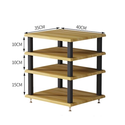 Desktop Audio Rack Stereo Cabinet 2 3 4 Tier AV Media Stand Desktop Amplifier Audio Rack for Home Theater，Office，Gaming Room(Light Walnut,3-Tier) - color: Light Walnut, size: 3-Tier