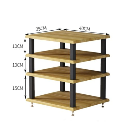 Desktop Audio Rack Stereo Cabinet 2 3 4 Tier AV Media Stand Desktop Amplifier Audio Rack for Home Theater，Office，Gaming Room(Light Walnut,3-Tier) - color: Light Walnut, size: 3-Tier