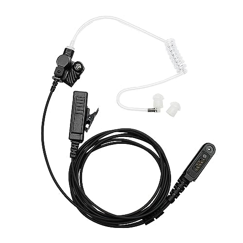 2-Wire Earpiece Compatible with Tait TP9400 TP8100 | 2-Wire Covert Tube, Quick-Disconnect, Kevlar PU; Compatible with Tait TP9500 TP3300