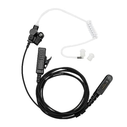 2-Wire Earpiece Compatible with Tait TP9400 TP8100 | 2-Wire Covert Tube, Quick-Disconnect, Kevlar PU; Compatible with Tait TP9500 TP3300