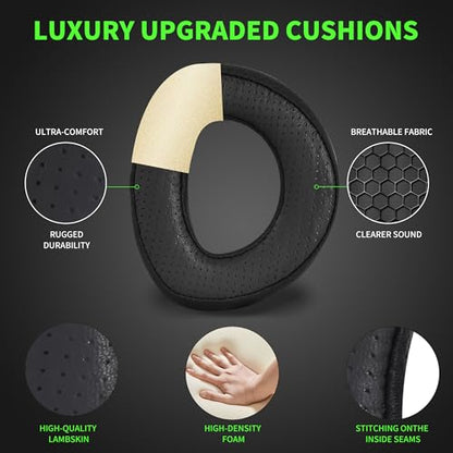 Lukvcoe Lambskin Replacement Ear Pads for Sennheiser HD700/HD 700 Headphones – EarPads Cushions with Durable Mesh Fabric & Noise Isolation Memory Foam (Lambskin - Black)