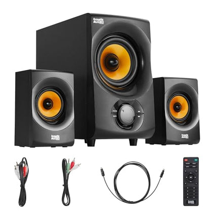 Acoustic Audio by Goldwood Bluetooth 2.1 Speaker System 2.1-Channel Home Theater Speaker System, Black (AA2170) - color: Gold