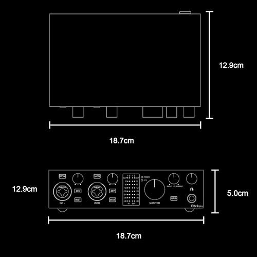 TOPPING E2x2 OTG USB Audio Interface - Ultra-Linear Preamp & Powerful Headphone Amp,Optical Output, Dual Mobile Streaming, Zero-Latency, 192kHz/24bit Recording, PC/Mobile Compatible(White)