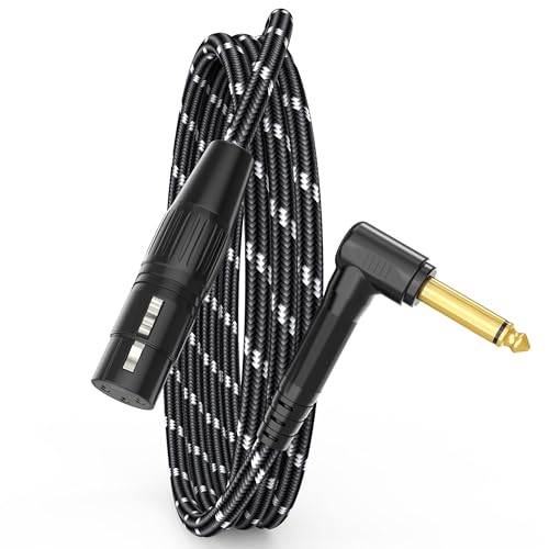 JOLGOO 1/4 TS Right Angle to XLR Female Microphone Cable, 3.3 Feet, 3-pin XLR Female High-End Audio Cable for Mixer, Amplifier, Recording, and Live Sound - size: 3.3 Feet, style: 1/4 TS