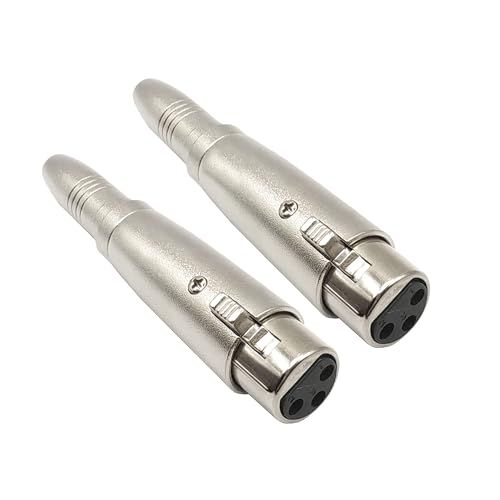 XLR to 1/4" Adapter 3PIN XLR Female to 6.35MM Female Connector Compatible with Microphone, Stereo, Mixer 2pcs - style: XLR Female to 6.35MM Female Adpapter