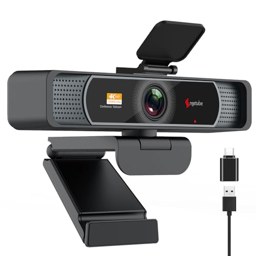 Angetube Wide Angle 4K Webcam for PC, 120° FOV Video Conference Web Camera | PDAF Autofocus, 2 Noise-Cancelling Mics, 1080P@60FPS, Auto Light Correction, USB-A/C, Privacy Cover, for Mac Laptop Desktop - size: PDAF 4K Webcam with Wide Angle